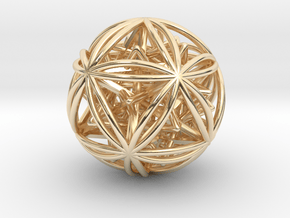 Icosasphere w/ Nested SuperStar 1.8" in 14k Gold Plated Brass