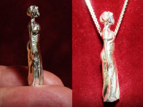 African Woman Necklace / room decoration in Natural Silver: Extra Small