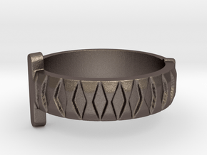 Katana Sword Ring (Metal) in Polished Bronzed Silver Steel: 5.5 / 50.25