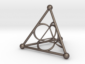 Nested Tetrahedron in Polished Bronzed Silver Steel