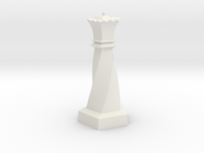 Geometric Chess Set Queen in White Natural Versatile Plastic