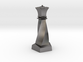 Geometric Chess Set Queen in Polished Nickel Steel