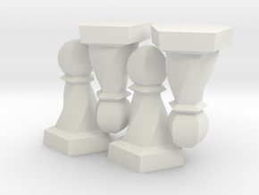 Geometric Chess Set Pawn in White Natural Versatile Plastic