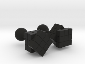 Rubik Cu(be)fflinks in Black Premium Versatile Plastic