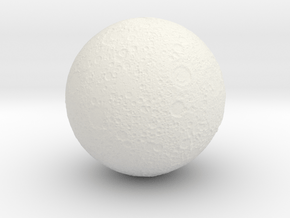 1 Inch Moon for Space Diorama in White Natural Versatile Plastic