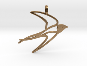 swallow pendant in Natural Brass
