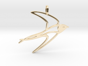 swallow pendant in 14k Gold Plated Brass