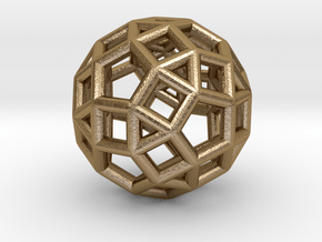 Rhombicosidodecahedron Steel 1" in Polished Gold Steel