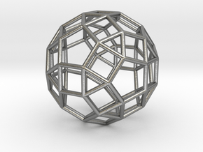 Rhombicosidodecahedron Precious Metals 1" in Natural Silver