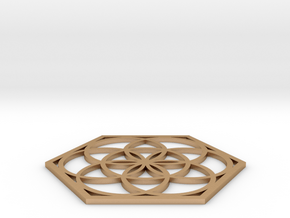 Flower of Life in a Hexagon in Natural Bronze