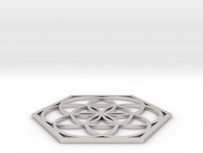 Flower of Life in a Hexagon in Platinum
