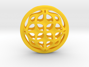Ornamental porthole. Pendant in Yellow Processed Versatile Plastic