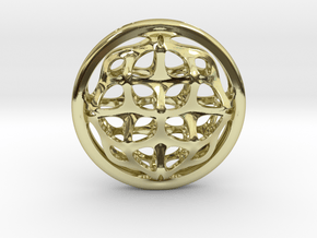 Ornamental porthole. Pendant in 18k Gold Plated Brass