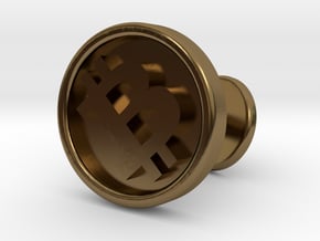 Bitcoin cufflink in Polished Bronze