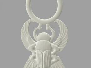 Scarab Pendant - Larger in White Processed Versatile Plastic