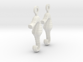 SeaHorse Earring in White Natural Versatile Plastic