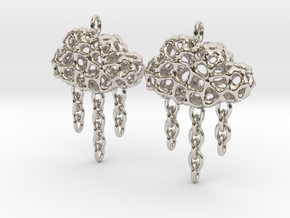 Rainy Earrings in Rhodium Plated Brass