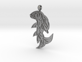 Shard Fish Pendant (inverted) in Natural Silver