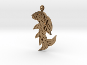 Shard Fish Pendant (inverted) in Natural Brass