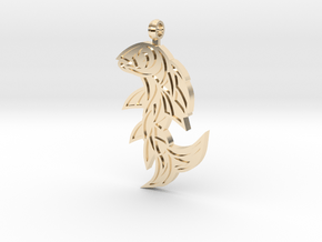 Shard Fish Pendant (inverted) in 14K Yellow Gold