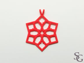 6 pointed star pendant in Red Processed Versatile Plastic