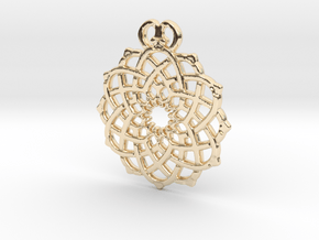 Crown Flower Pendant in 14K Yellow Gold