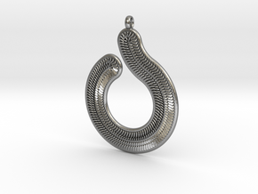 Circles & Scales Pendant #1 in Natural Silver