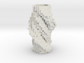 Cubic Vase 1232 in White Natural Versatile Plastic