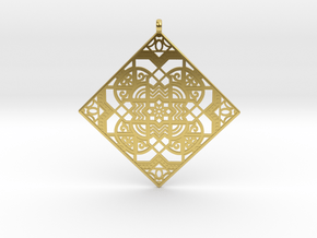 Square Pendant 2B in Polished Brass