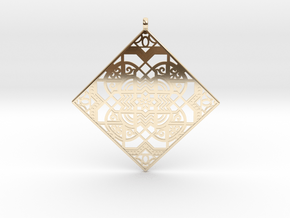 Square Pendant 2B in 14K Yellow Gold
