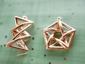 Forbidden Subgraph Earrings in 14k Rose Gold Plated Brass