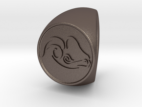 custom signet ring 80 in Polished Bronzed Silver Steel