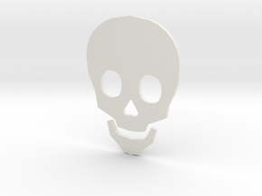 Time to Die Skull in White Natural Versatile Plastic