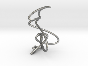 Wire knot pendant necklace in Natural Silver