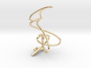 Wire knot pendant necklace in 14k Gold Plated Brass