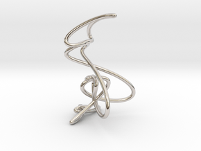 Wire knot pendant necklace in Rhodium Plated Brass