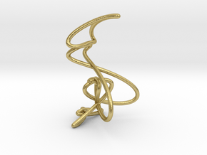 Wire knot pendant necklace in Natural Brass