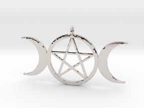pentacle moon pendant in Platinum