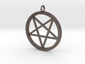 pentagram pendant in Polished Bronzed-Silver Steel