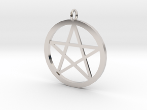 pentacle pendant in Rhodium Plated Brass