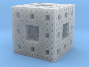 Menger Sponge (level-3) in Tan Fine Detail Plastic