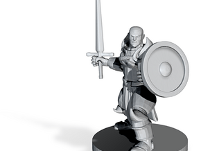 Bald Sword and Shield Paladin in Tan Fine Detail Plastic