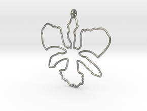Wild Orchid Pendant in Natural Silver