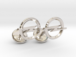 Opel Cufflinks in Rhodium Plated Brass