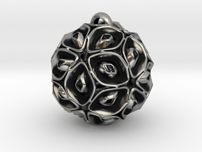 View of spherical games - part three. Pendant in Antique Silver