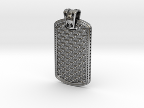 HOUNDS TOOTH DOG TAG 1 in Antique Silver