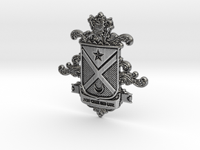 Black Family Crest in Antique Silver