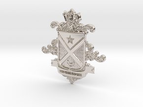 Black Family Crest in Rhodium Plated Brass