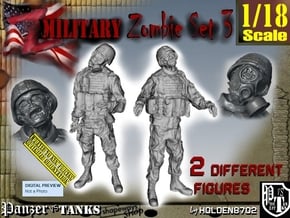 1-18 Military Zombie Set 3 in White Natural Versatile Plastic