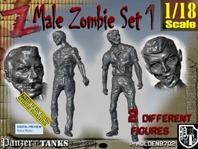 1-18 Male Zombie Set1 in White Natural Versatile Plastic